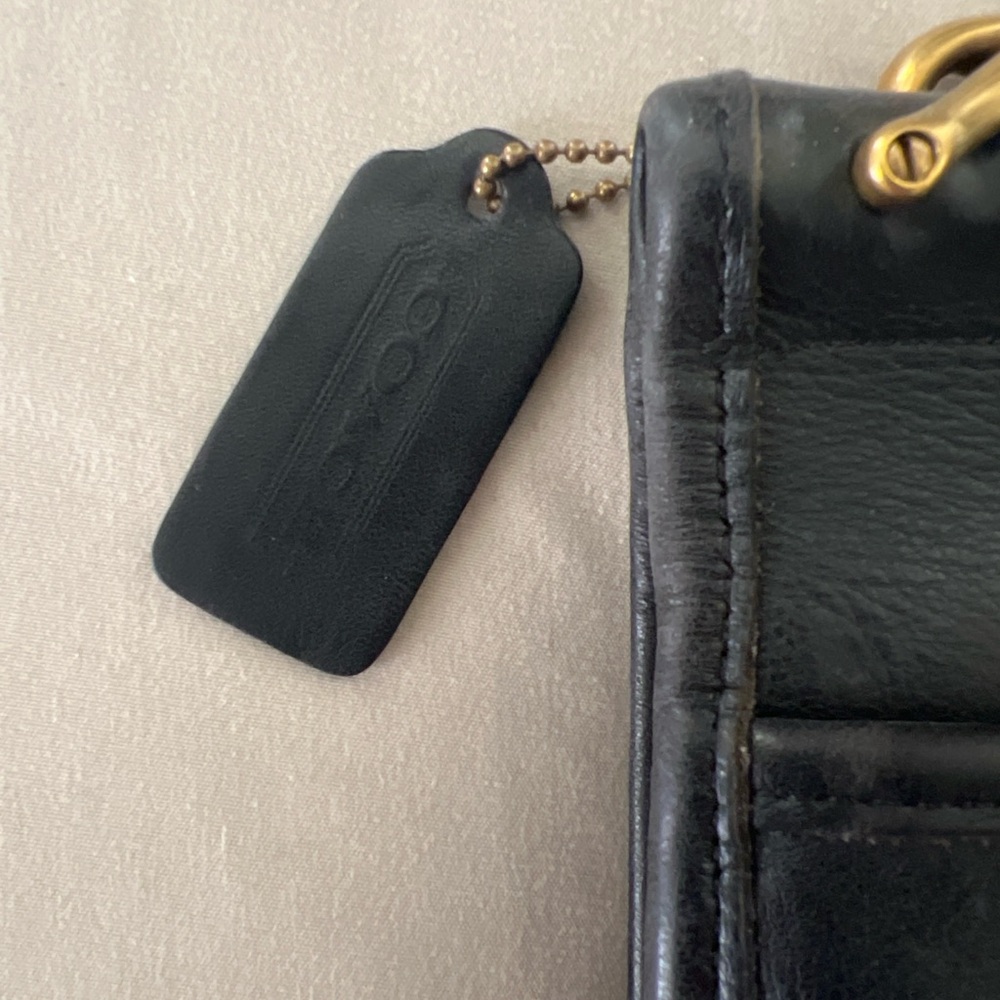 Vintage Coach Black Leather Willis Satchel Crossbody Bag – Authentic USA MADE - Picture 3 of 9